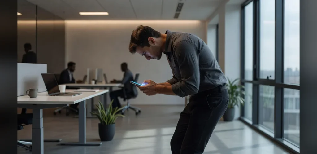 Physician Discusses Potential Links Between Poor Posture, Hormone Levels, and Headaches from Tech Neck