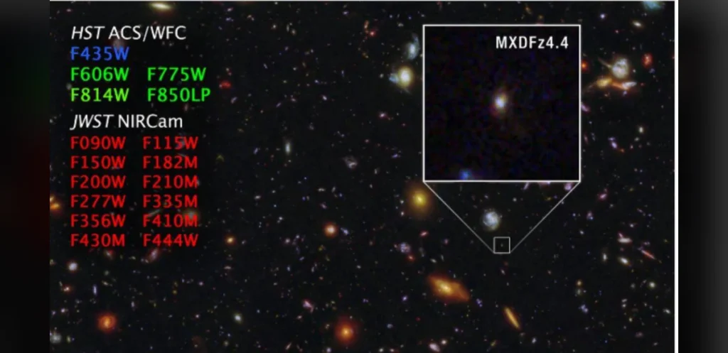 Hubble Detects Unexpected Light from Tiny Early Galaxy