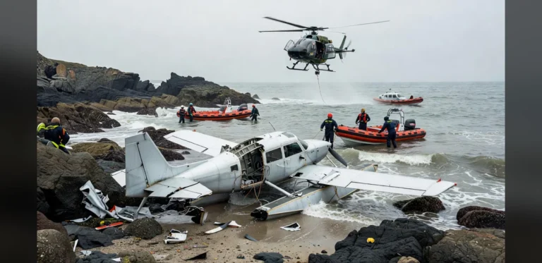 Seaplane Carrying Eleven People Crashes on Rocky Shore North of Seattle, All Passengers Rescued