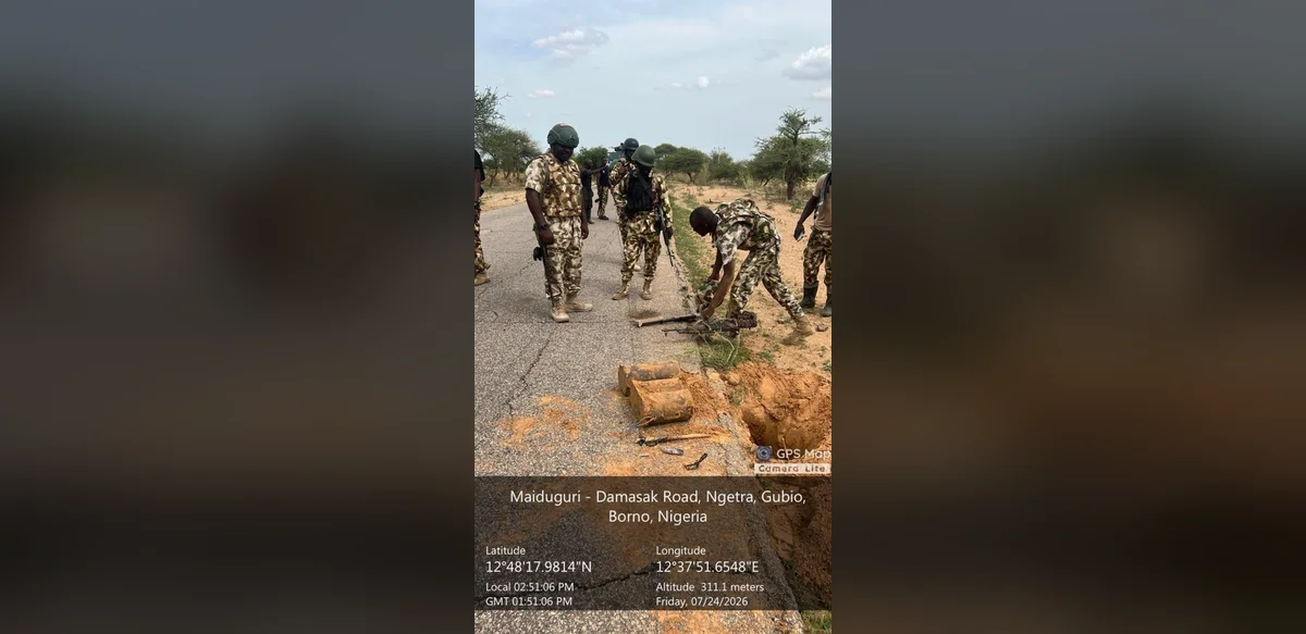 Nigerian Army Units Prevent Suspected Militant Strike by Recovering Buried Explosive Device in Borno