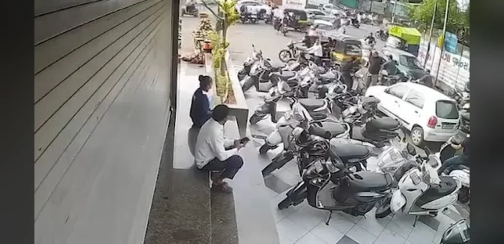 CCTV shows man attacking estranged wife on busy Surat road