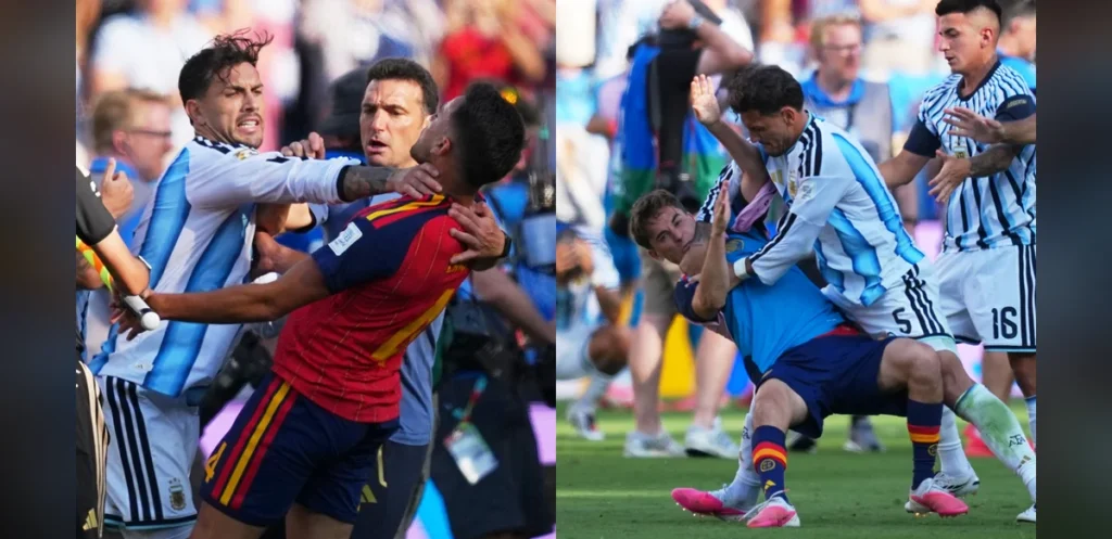 Brawl Erupts Between Argentina and Spain Players After World Cup Final
