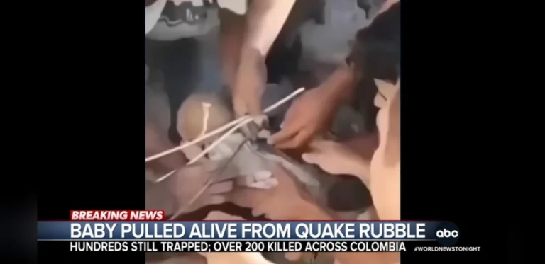 Infant Pulled from Debris in Colombia Quake Rescue