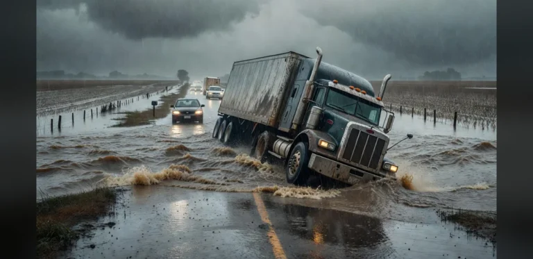 Driver uses trailer to block floodwater, shields motorists in Rizal