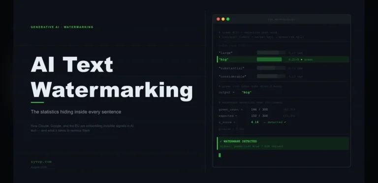 AI Text Watermarking: Statistical Signals Embedded in Generated Sentences