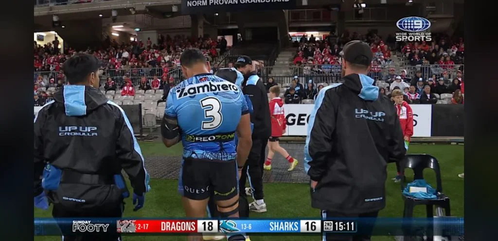 Sharks Player Exits Match With Pectoral Injury