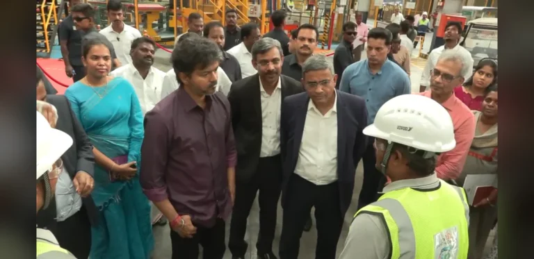 Tamil Nadu Chief Minister Tours Glass Factory in Sriperumbudur
