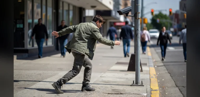Man Adjusts Behavior Upon Realizing He Is Being Recorded