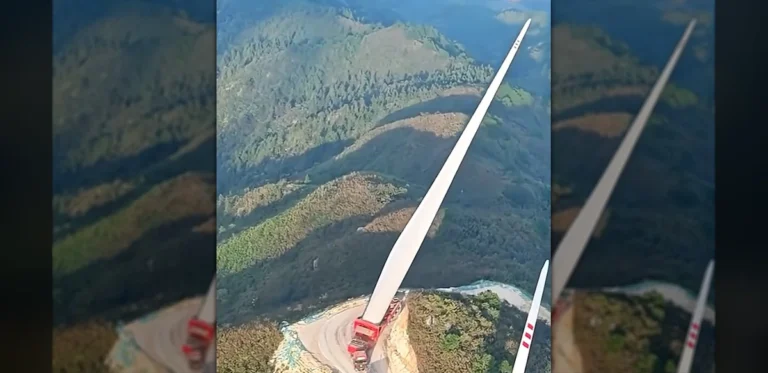 Transporting an Enormous Wind Turbine Component Through Remote Mountain Passes