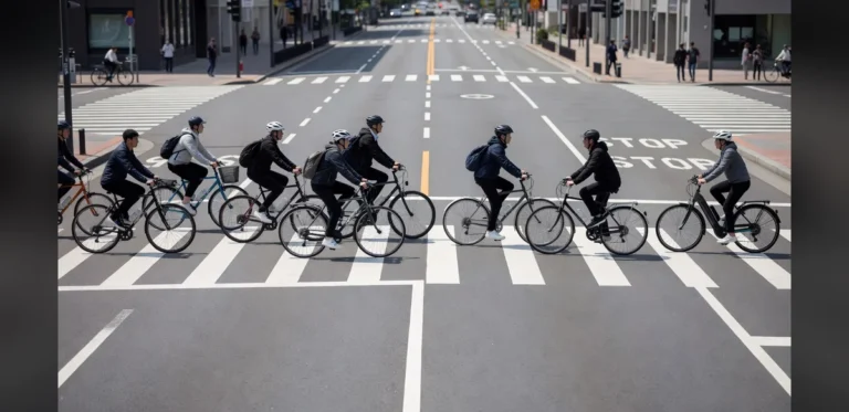 Many Bicyclists Fail to Stop at the Crosswalk