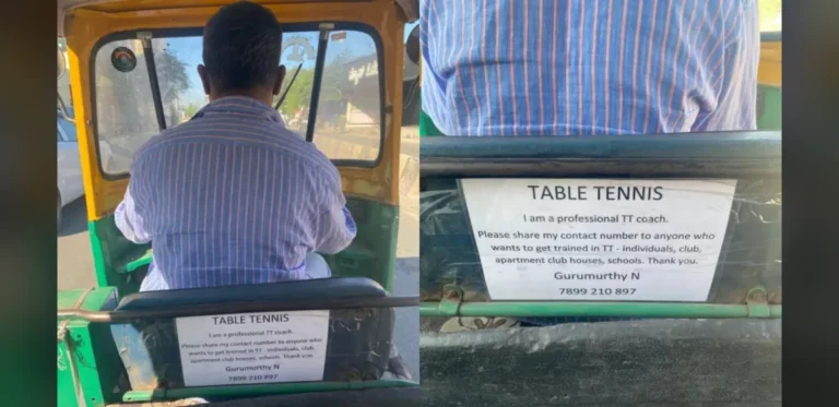 Bengaluru Resident Balances Auto Rickshaw Driving with Table Tennis Coaching Aspirations