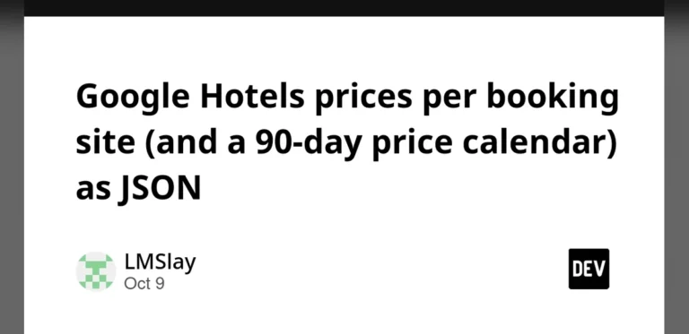 Google Hotels Displays Booking Site Prices and 90-Day Calendar in JSON Format