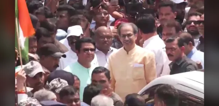 Leaders Organize Large Demonstration in Mumbai Opposing Election Commission Official