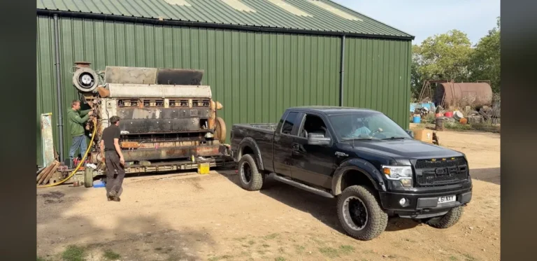 Enormous Vintage Engine from the 1950s Becomes Backyard Restoration Project
