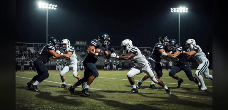 High School Football Contest Features Green Knights Against Warriors at Local Stadium